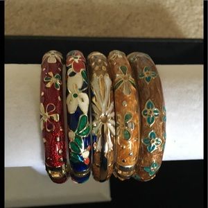 Cloisonné bangle bracelets